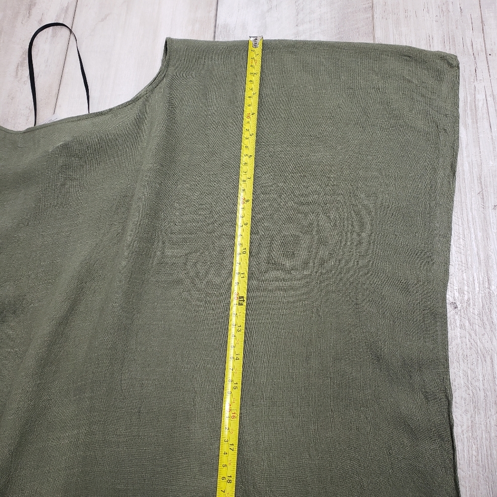 Womens Poncho Green Boho Kaftan Beach Wear Cover Up One Size Versatile - Picture 4 of 8